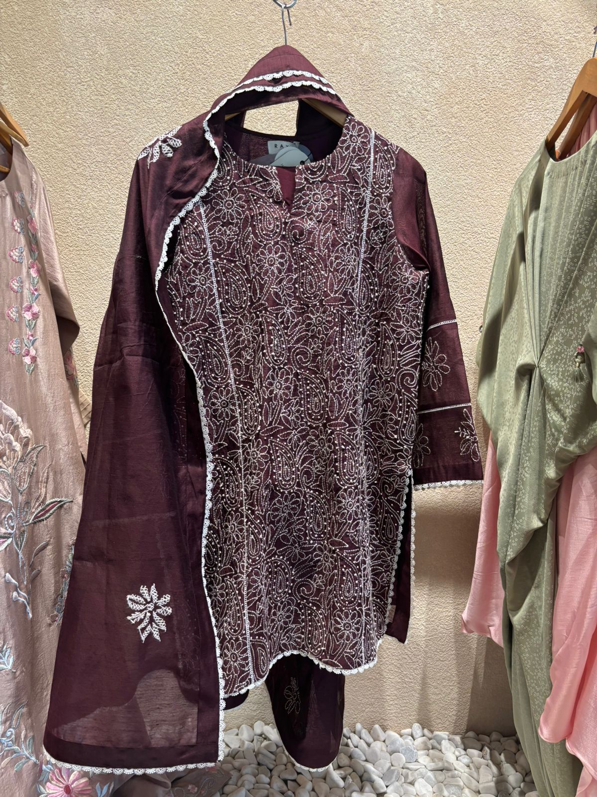 Maroon Embroidered Outfit